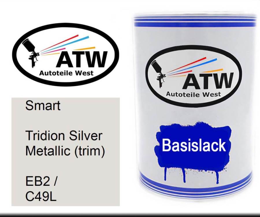 Smart, Tridion Silver Metallic (trim), EB2 / C49L: 500ml Lackdose, von ATW Autoteile West.